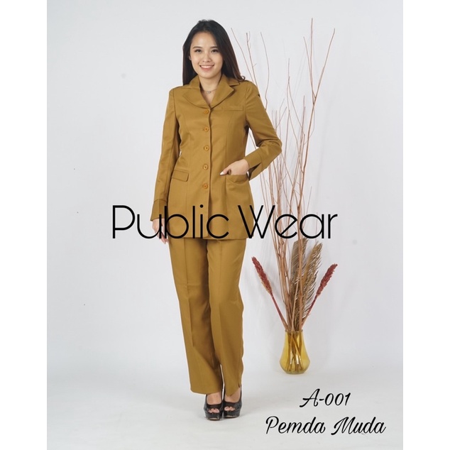 SERAGAM PEMDA PREMIUM BELLINI, JAS KANTOR WANITA, BLAZER PNS GURU [A-001]