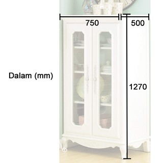 Queen Anne Glass Cabinet(Free ongkir khusus pulau jawa dan