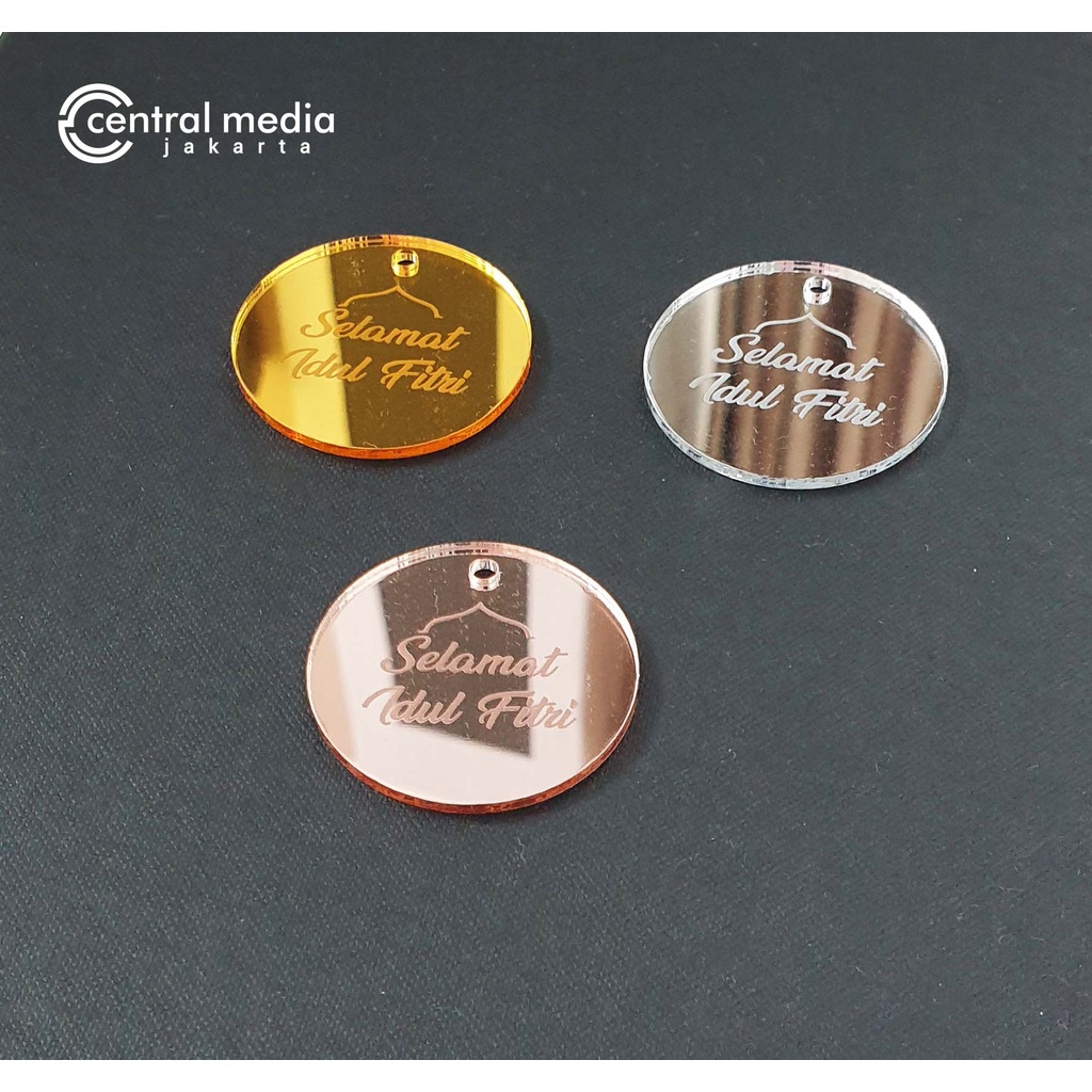 

Hang Tag Idul Fitri Bulat Acrylic Mirror Gold Rose Gold Silver Gantungan Hampers Eid Mubarak Akrilik Lebaran