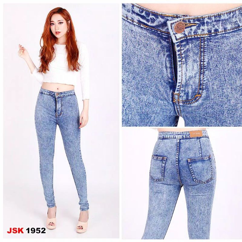 [3 WARNA] Celana Highwaist Wanita HW Jeans Softjeans Stretch Highwaist Jeans JSK Jumbo Big Size