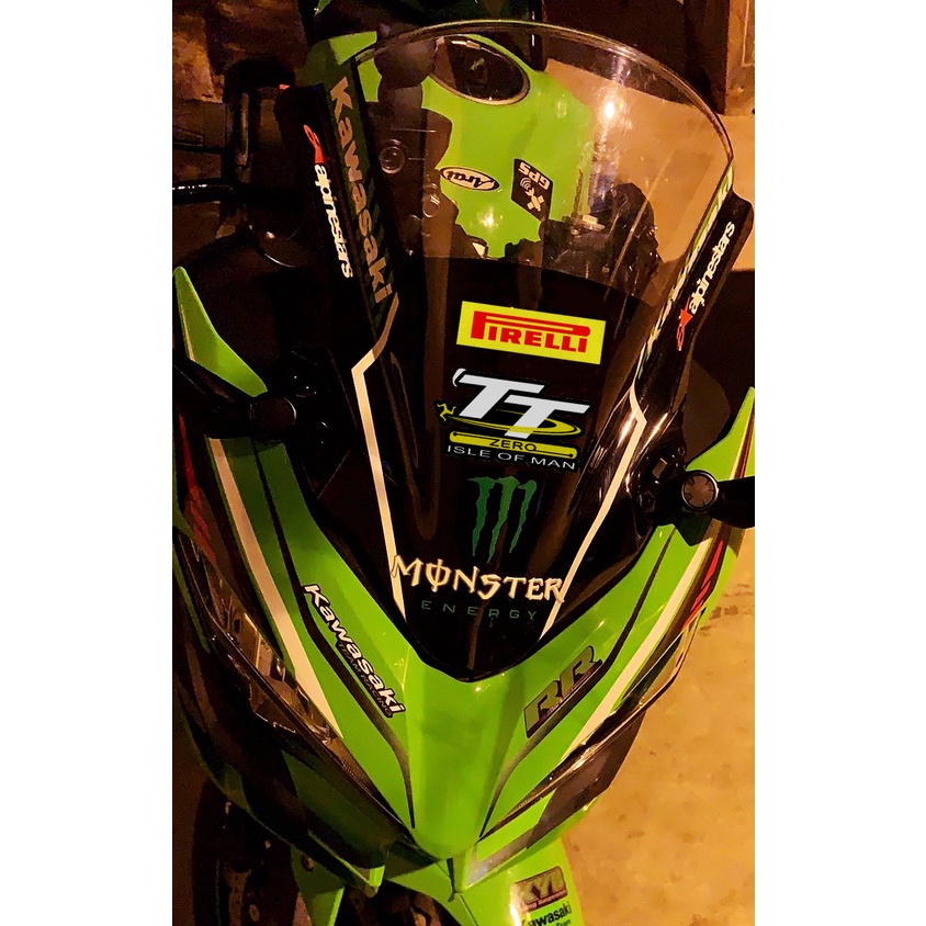 1 Set Kawasaki Stiker Motor Periferal Merek Reflektif Stiker Motorcross Dimodifikasi Stiker