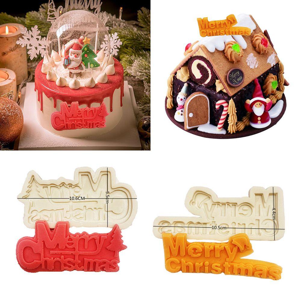 Solighter Merry Christmas DIY Kue Coklat Reusable Silica gel Cookie mold Dekorasi Kue