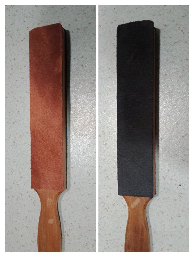 Stroping Kulit Dua Sisi, Pengasah Pisau, Asahan Kulit Sapi, Stroping Kulit Sapi