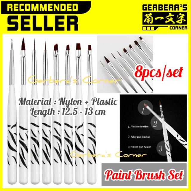 

Kuas Cat Gundam - Nylon Paint Brush Set - Model Kit Tools - 8pcs/set