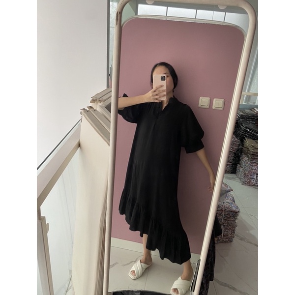 NABO - Gauri Midi Dress Lengan Panjang / Lengan Pendek ( Panjang Baju Sama )