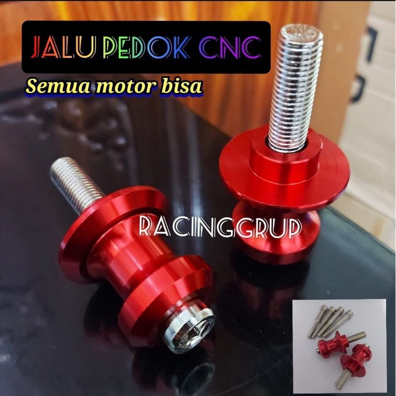 Baut Jalu Roller Paddock Pedok Accesories Baut 10 12 14 Ninja 250 Z250 RR mono R15 MERAH