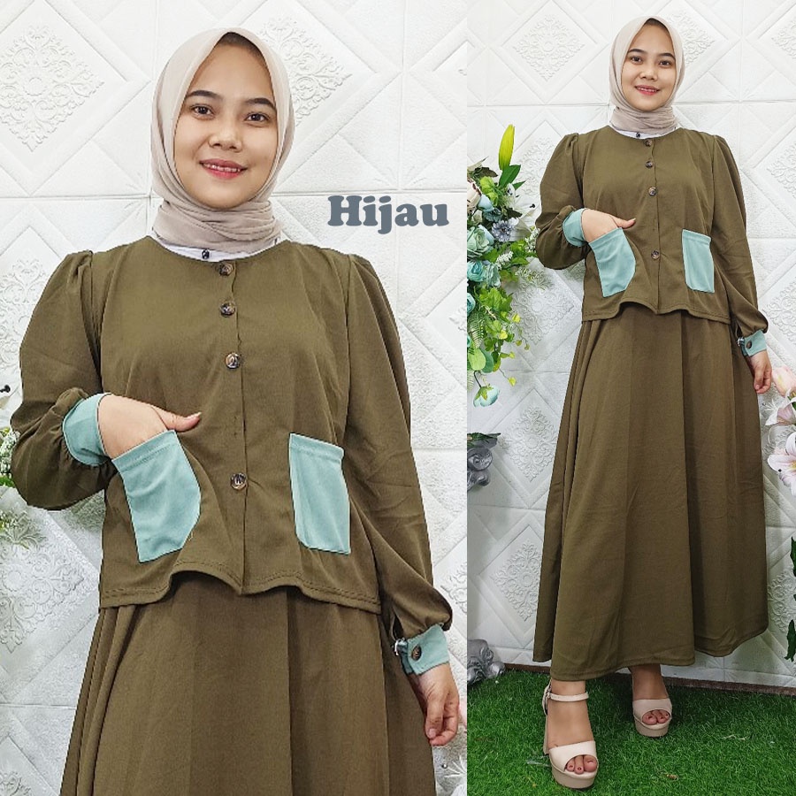 SETELAN NARRA SOFIYA BAJU JAKET DAN ROK SET CARLINA