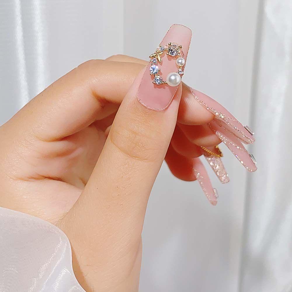 AUGUSTINA Agustina Perhiasan Kupu-Kupu Nail Art Shiny Tiga Dimensi Mewah DIY Nail Art Ornamen