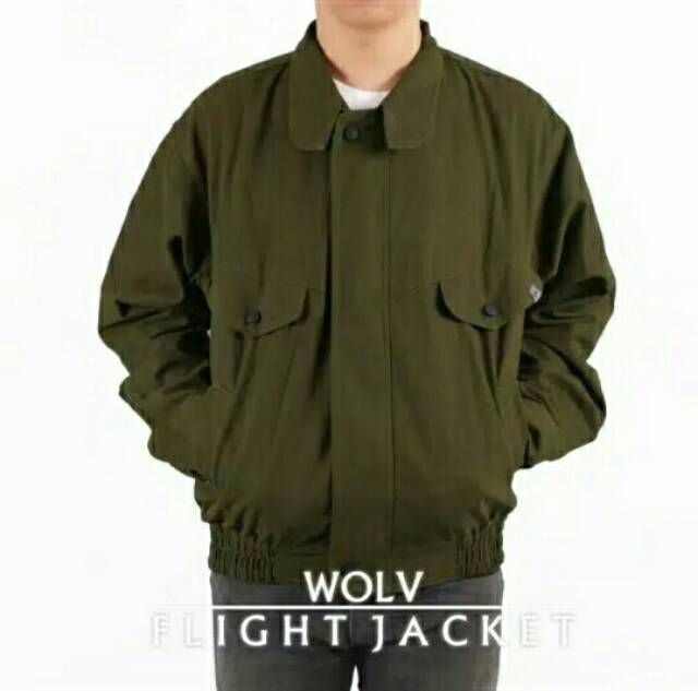 Semi Parka Flight Jacket Pria Kanvas