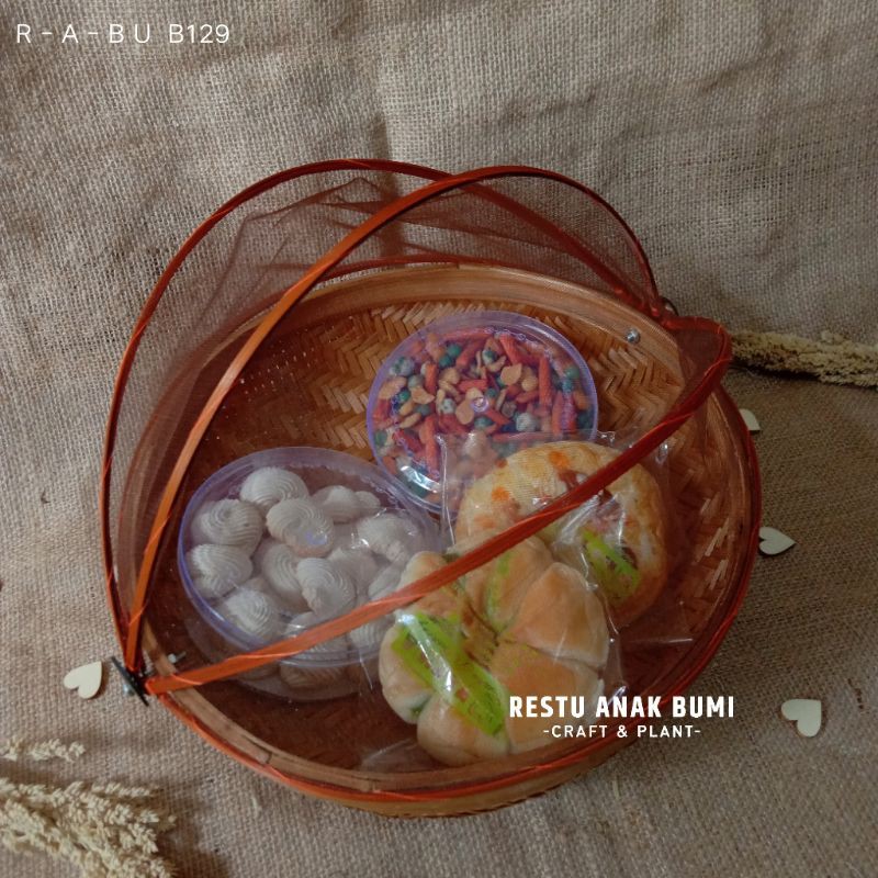 Promo (B129) Tudung Saji Cekung Bulat M 30cm|Wadah Snack|Tempat Kue|Wadah Kue|Hantaran|Seserahan|Saj