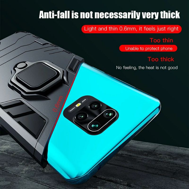 3in1- Hard Case Armor Robot Transformer Ring Kick Stand Xiaomi Redmi Note 9 Pro - Hardcase Note 9pro