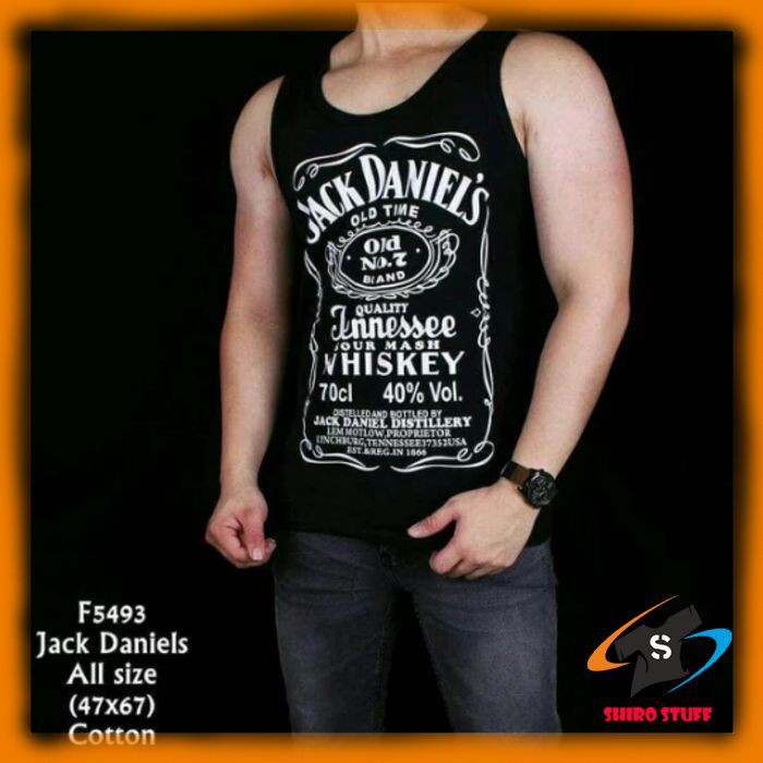 Baju kaos singlet tanktop gym pria / singlet santai fitness bali heineken beer cowok allsize hitam