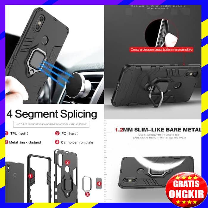 ACC HP OPPO A3S HARD CASE ARMOR PANTHER WITTH RING COVER IRON+IRING 360