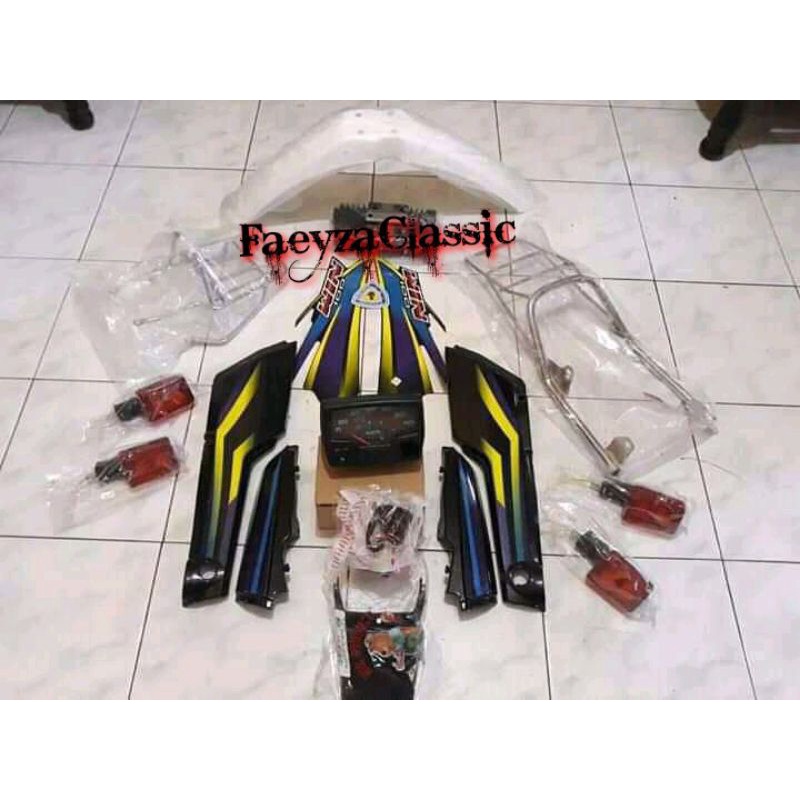 Cover Body Honda win 100 fullset 2004 biru. Termurah