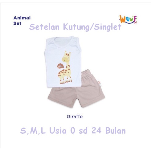 Wuuf Kids Setelan Kutung Singlet Bayi Motif S M L 0 sd 24 Bulan