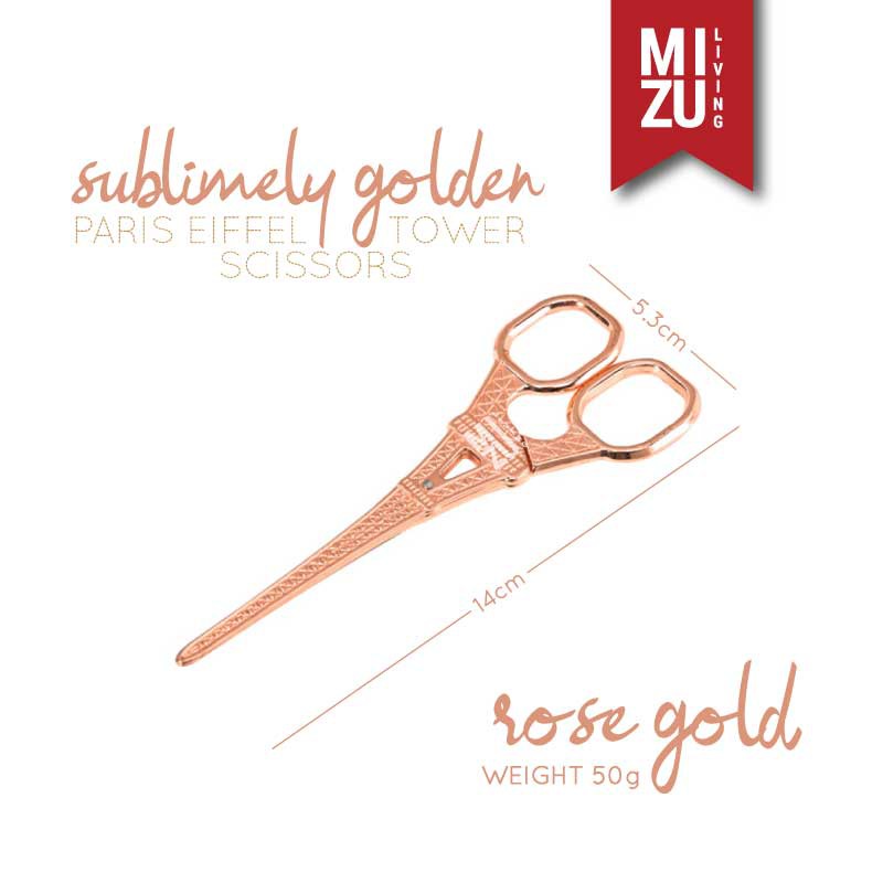 SUBLIMELY GOLDEN PARIS EIFFEL TOWER SCISSORS Gunting Emas Dekorasi Unik Cantik Craft Office Scissors-PARIS SCIS RG