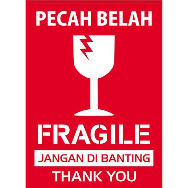

Stiker Fragile Fregile 1pcs Ukuran 4x7 cm