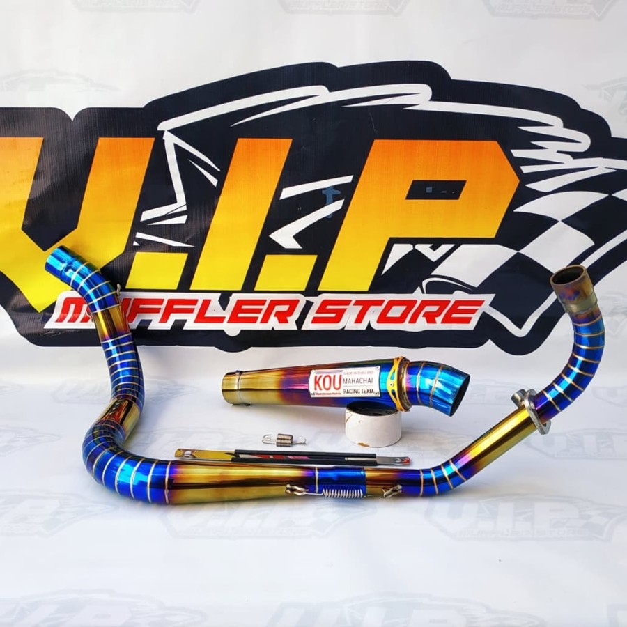 Knalpot KOU Blue TwoTone Kidal Cobra HONDA NEW CBR 150R Full Stainless