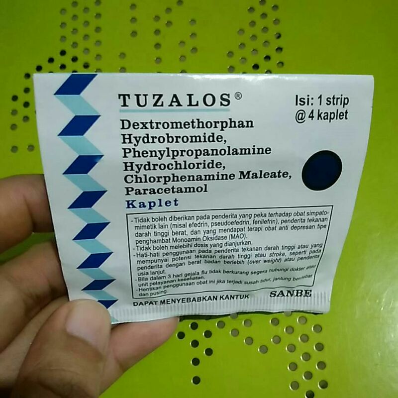 TUZALOS® Kaplet (Obat Flu,Pilek,Bersin,Batuk,Demam,Sakit Kepala) SANBE