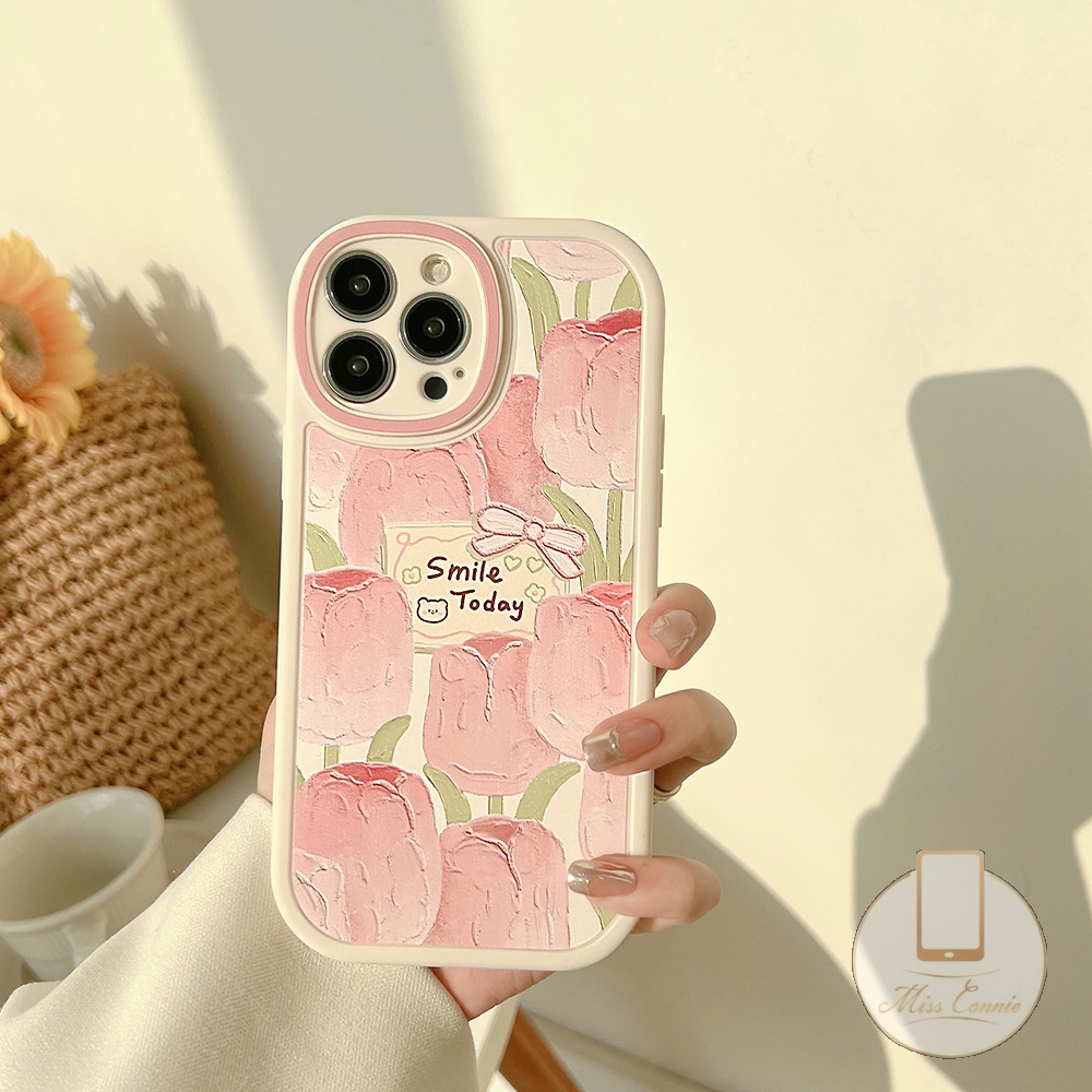 Xiaomi Redmi 12C A1 9T 9C 10C 10 9 9A 9C NFC Redmi Note10 8 9 Note 11 Pro 9s 9Pro 11s 10s Note 11 10Pro Max Mi POCO F4 K40s M3 X3 Pro X3 NFC Pink Fresh Tulip Case TPU Lembut Bunga