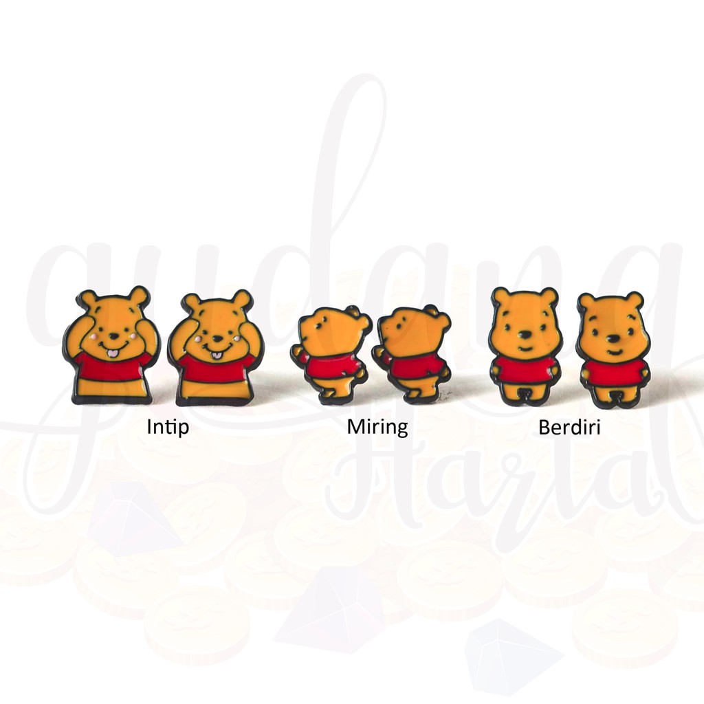 Anting Stud Winnie The Pooh Lucu Unik Gh 203320 Shopee Indonesia