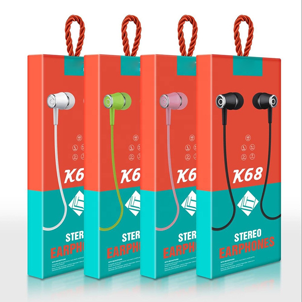 K68 Earphone Headset Handsfree Stereo Super Bass Mic Gaming