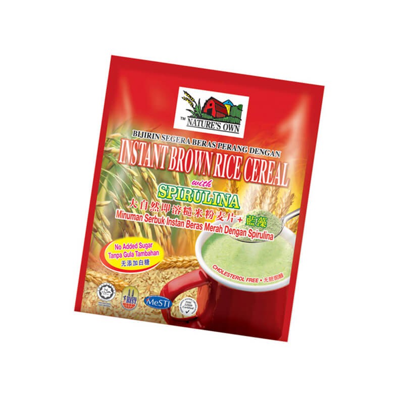 Nature’s Own Instant Brown Rice Cereal with Spirulina (No Sugar) 450gr