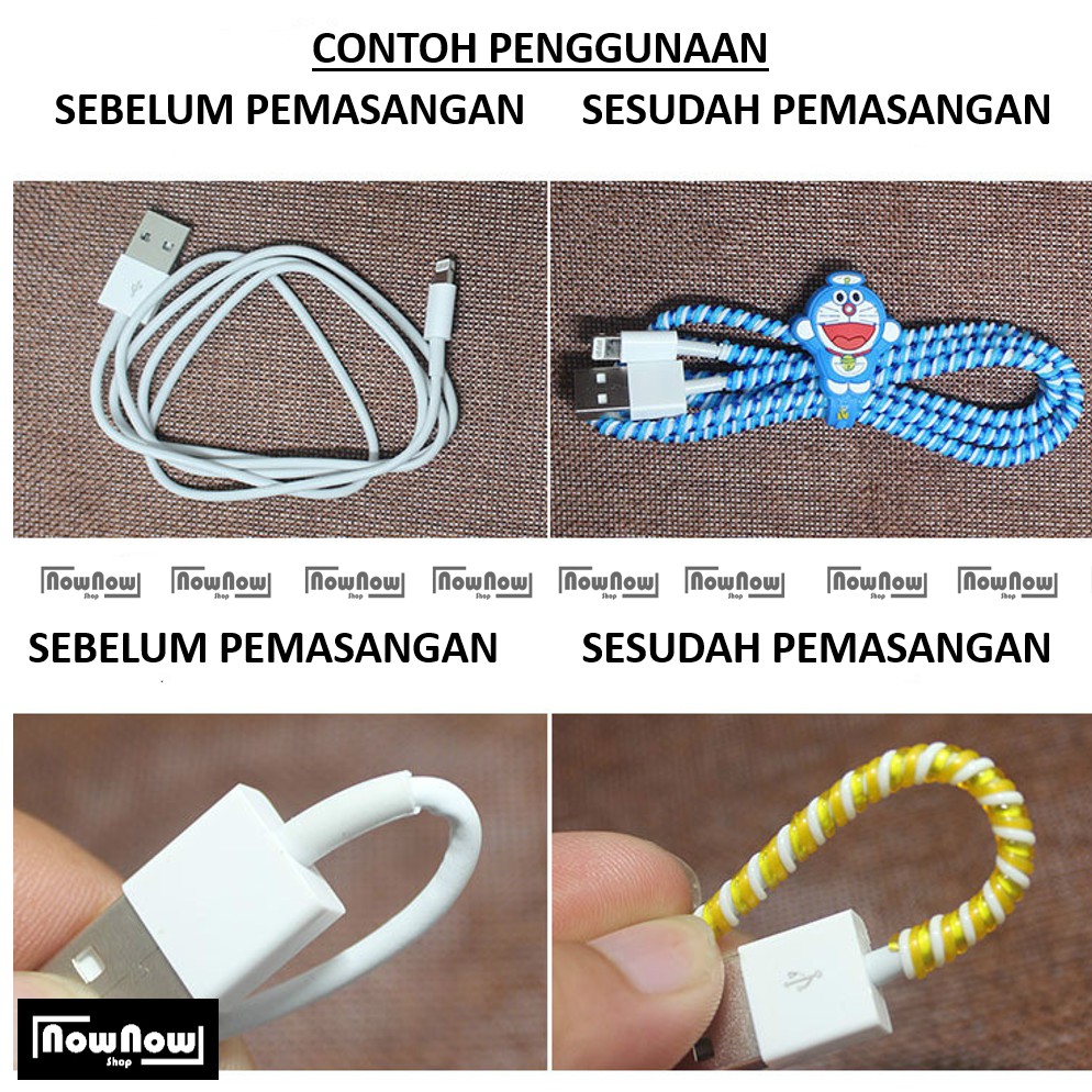 Pelindung Kabel Spiral Pelapis Cord Cable Protector 2 Warna Two Tone Color