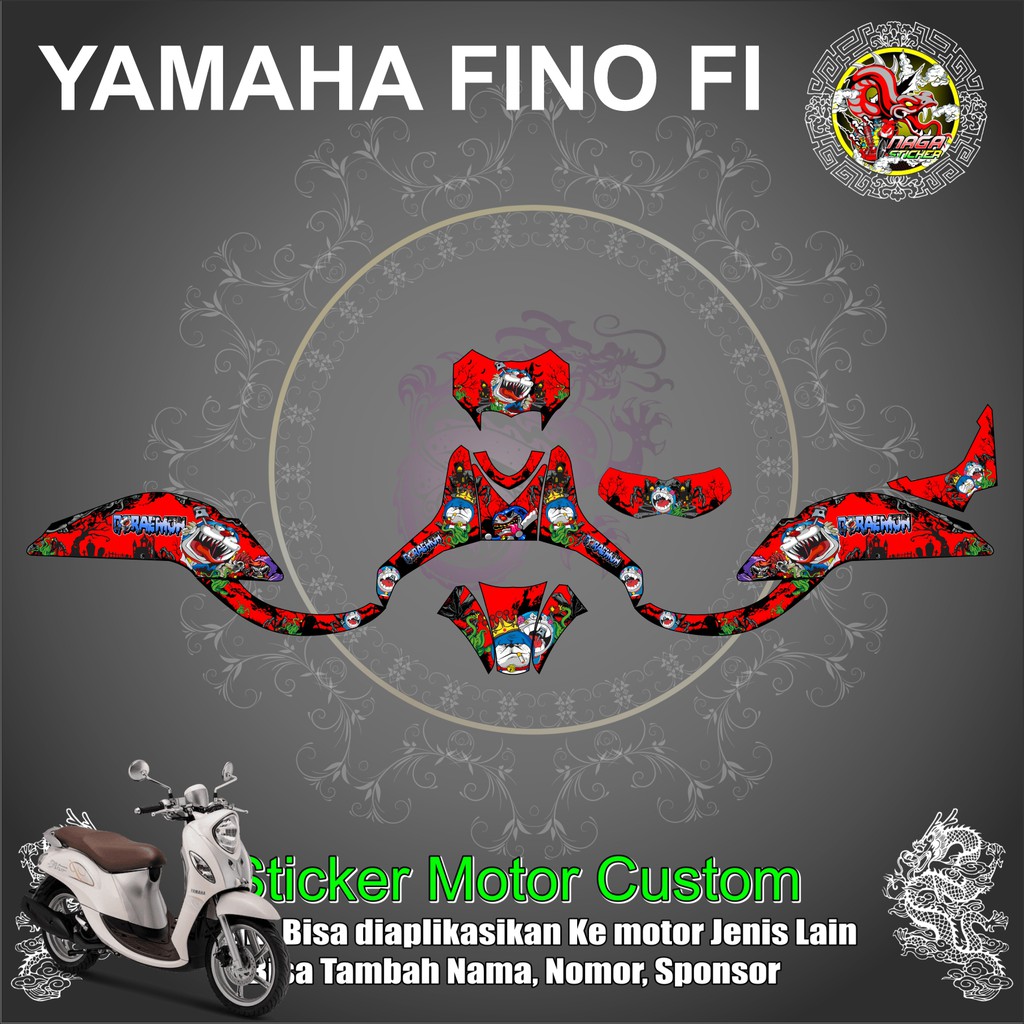 DECAL STICKER YAMAHA FINO FI DORAEMON ZOMBIE