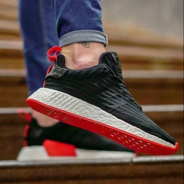 black and red nmds
