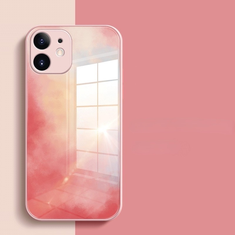 Hard Case Bahan Kaca 9h Untuk I12 11 Pro X Xs Max Xr Casing