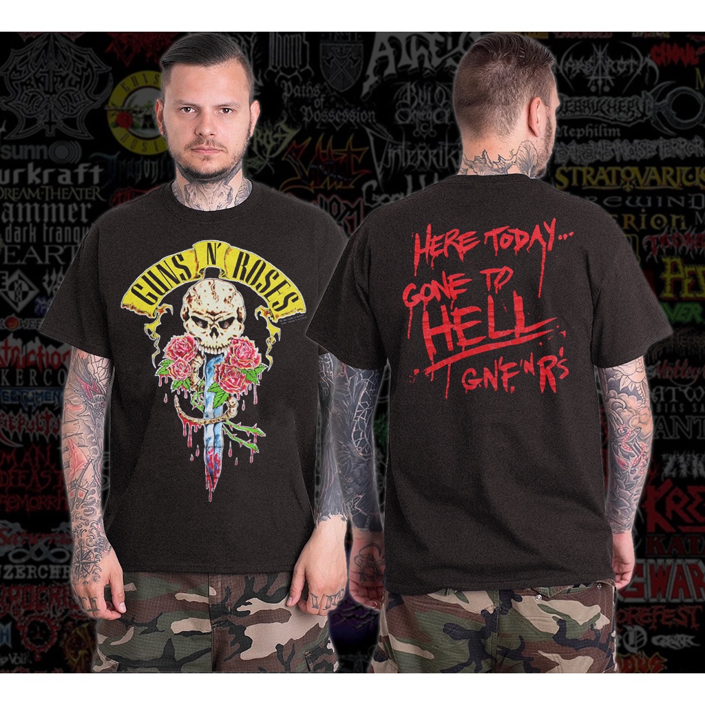 Kaos Band Metal GNR | Vintage T-shirt Wash Band Metal GNR | Gambar 2 Muka_GNRDB