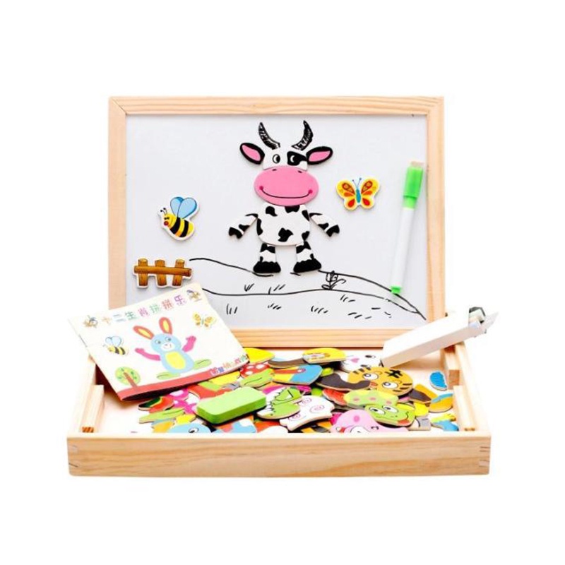 Magnetic Puzzle Board Mainan Anak Bayi Papan Tulis Kreatif