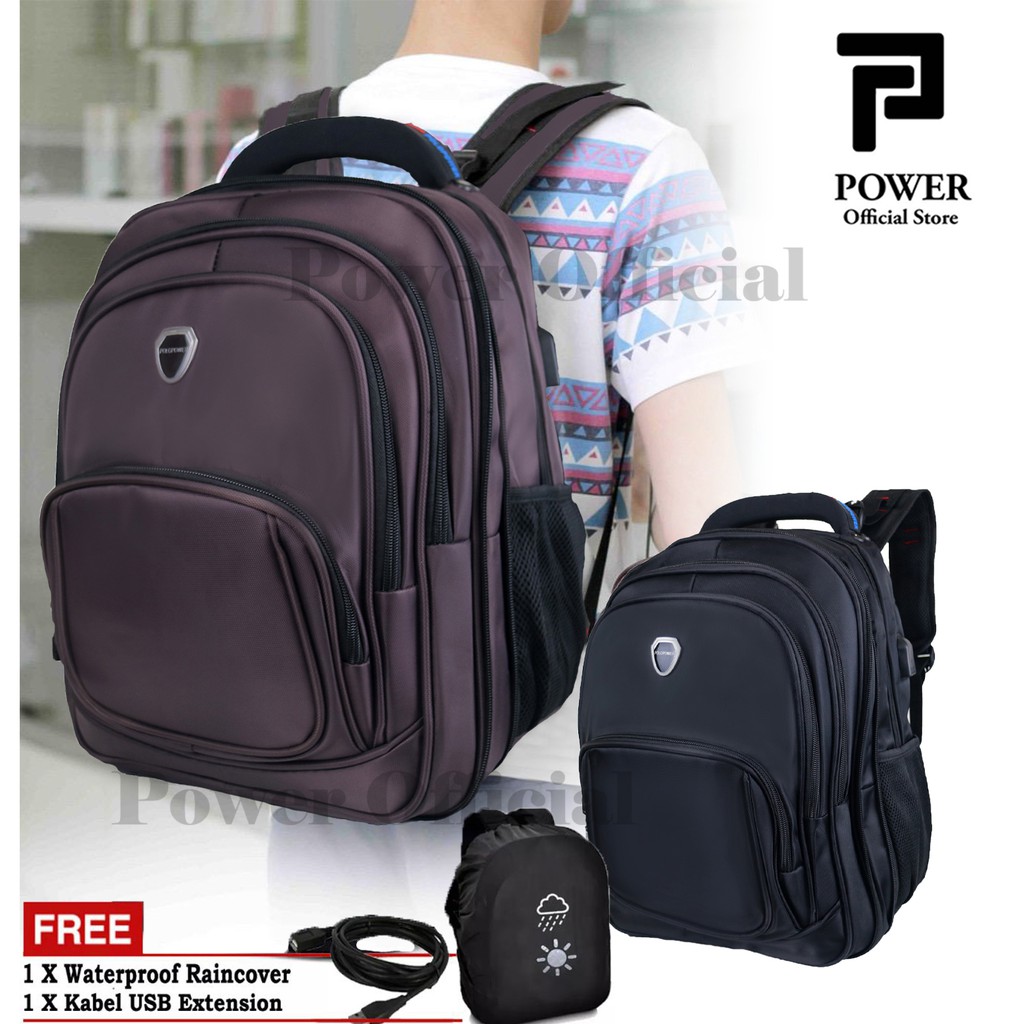 POLO POWER Tas Pria Ransel Laptop 16 inc USB Portable Tas Laptop Pria Expanding Ransel Pria Trendy Tas Ransel Sekolah SD-SMP Backpack School Import Tas Sekolah Polo