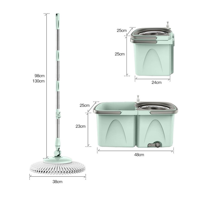 (ORI)- BONBOX BCT704 BCT708 Alat Pel Lantai PLUS Kain Fiber dengan Ember Spin Mop Mencuci dan Membilas Alat Pembersih Lantai