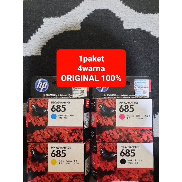 1Set Tinta Cartridge Original HP 685 Black + Colour  3525,4615,4625,5525