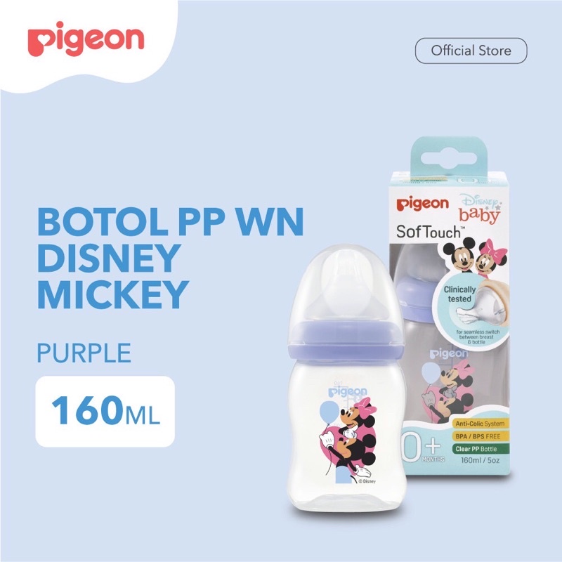 Pigeon Botol PP WN Disney 160ml / Pigeon Botol Susu Wideneck Wide Neck 160ml Micky Minnie