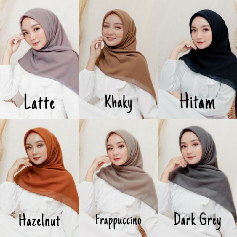 Hijab Segiempat BELLA SQUARE ANTI LETOY PREMIUM Pollycotton polos 47 Warna Jilbab Bela Laudya Square Murah vayaon hijab