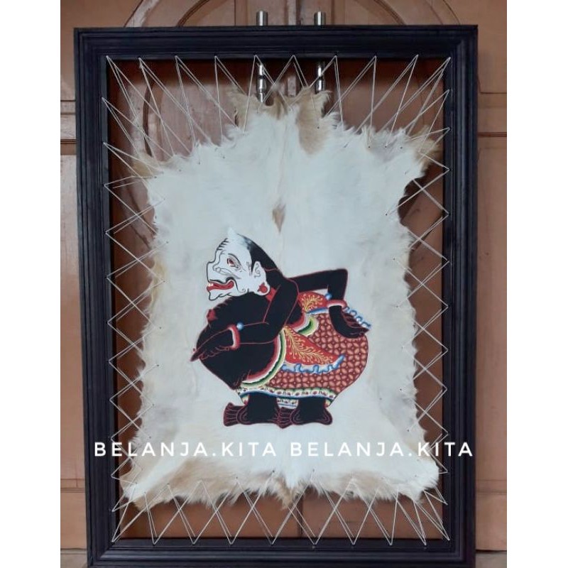 kaligrafi kulit kambing wayang semar