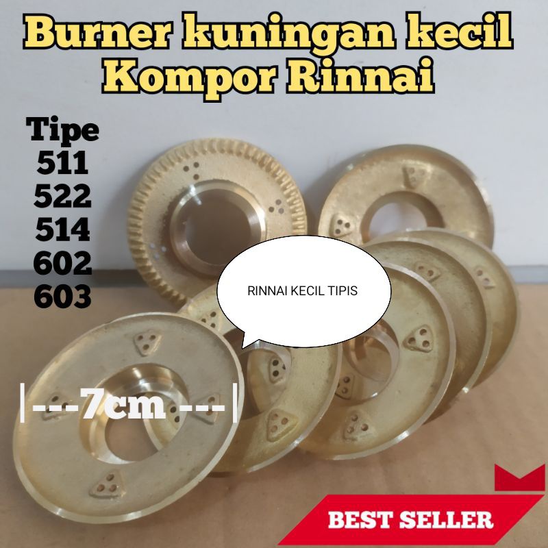 BURNER KOMPOR RINAI KECIL-KUNINGAN KOMPOR GAS RINNAI