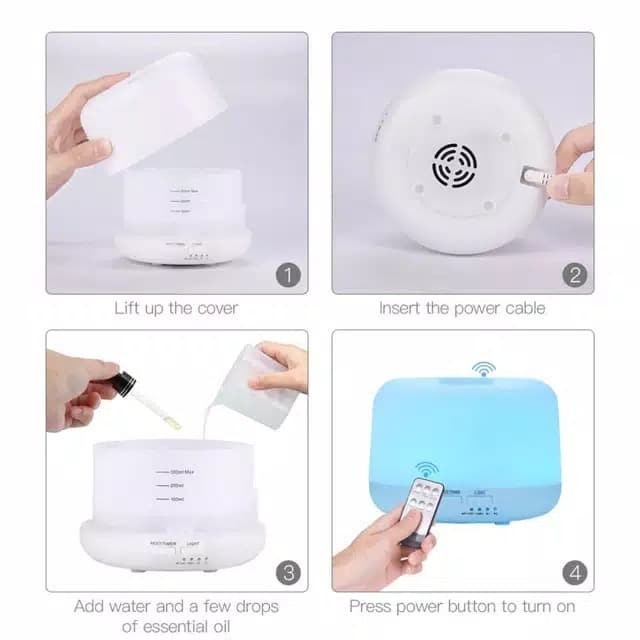 Alat Pengharum Ruangan Pembersih Udara Humidifier Ultrasonic Diffuser Aromaterapi Air Purifier Led