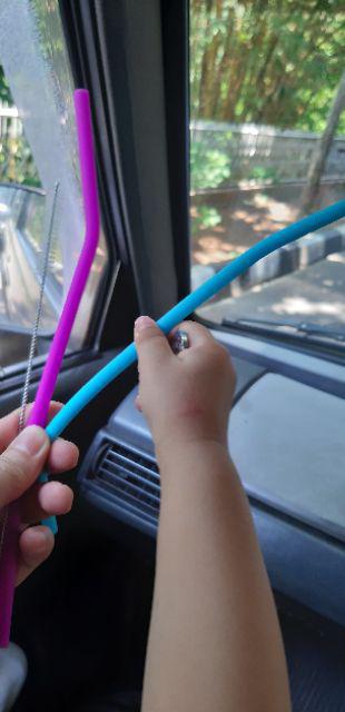 [bent 6mm] Silicone Straw Sedotan Silikon Pakai Ulang