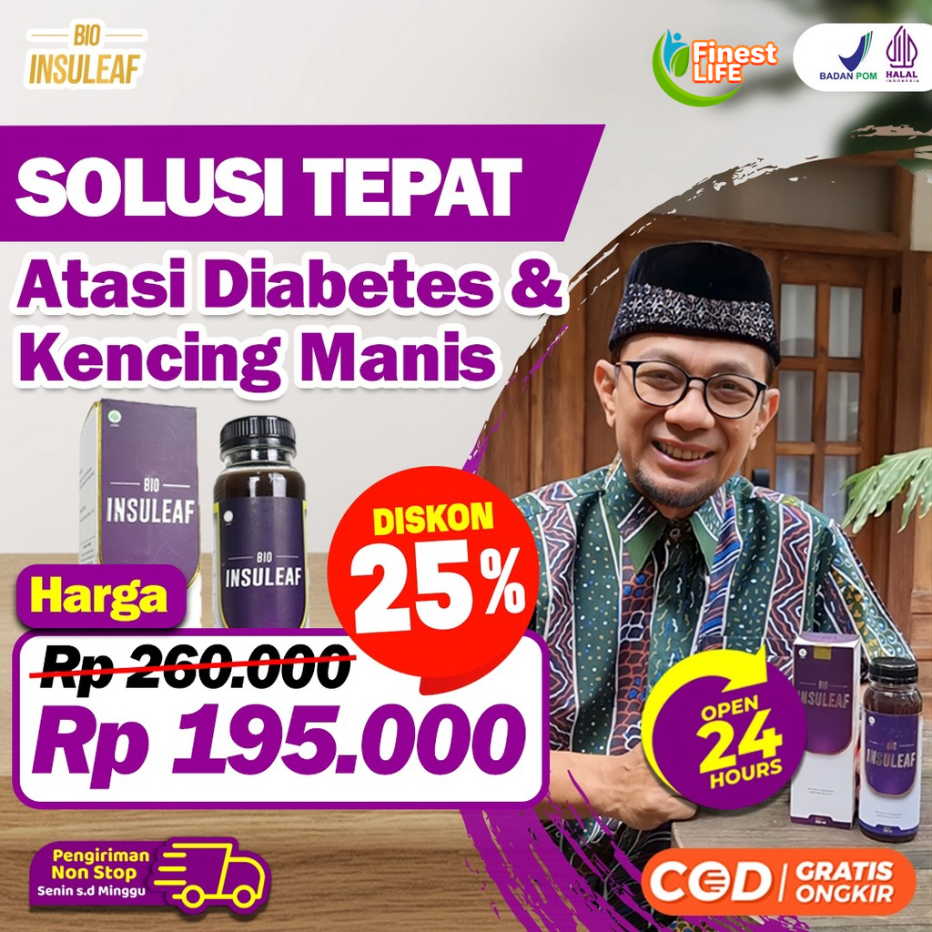 Bio Insuleaf - Solusi Atasi Kencing Manis, Diabetes Melitus, Cegah Gagal Ginjal Gula Darah Tinggi Kurangi Kadar Glukosa Atasi Kolesterol Kerusakan Jantung Hati Ekstak Mengkudu Brotowali  Mahkota Dewa Kunyit Obat Jamu Tropicana insulif Insulin [Cod]