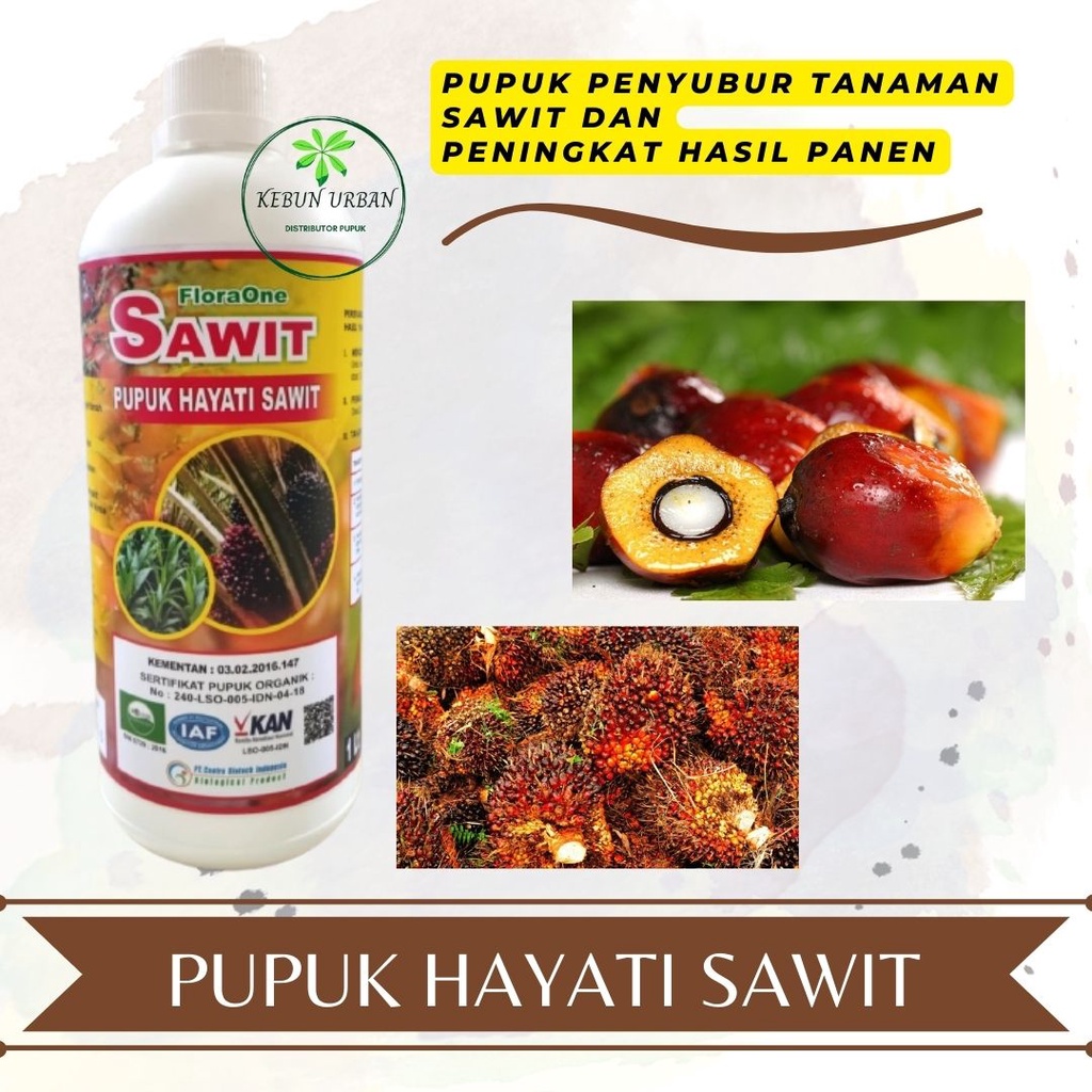 Pupuk Sawit Agar Daun Hijau, Pupuk Hayati Cair Flora One 1 Liter, Pupuk Khusus Sawit Agar Berbuah Le