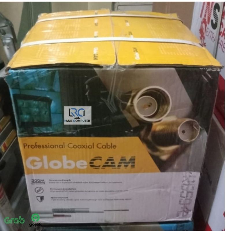 Globe Cam Kabel Cctv RG59 + 2 Power 300Meter PROFESIONAL COAXIAL CABLE KUALITAS SUPER PREMIUM