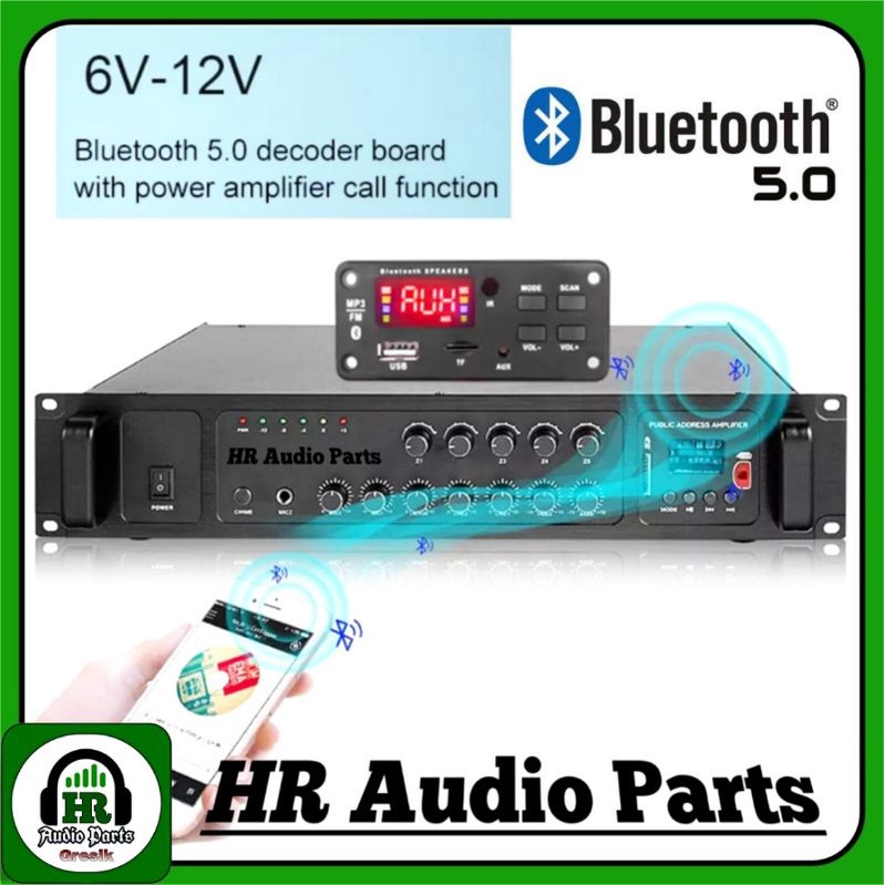 Mp3 Bluetooth 5.0 Plus Amplifier Stereo 25W DC 8V - 12V 2x 25Watt 50W