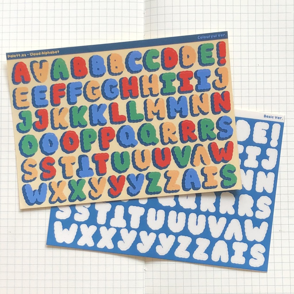 

[LAST STOCK] Palett.es - B GRADE Cloud Alphabet Sticker Sheet