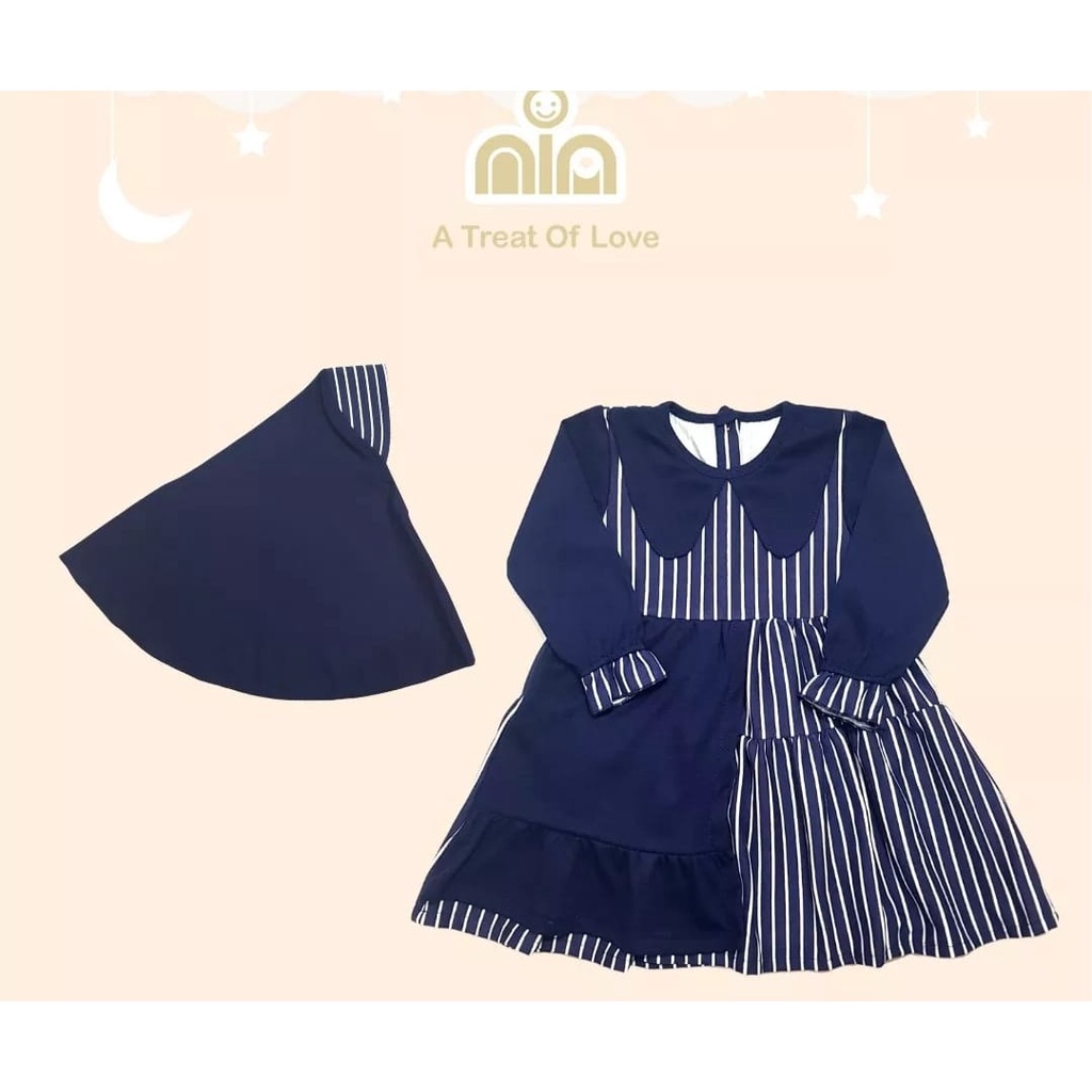 Gamis Bayi Perempuan 3-18 Bulan Gamis Nia Salur Gamis Bayi Lebaran