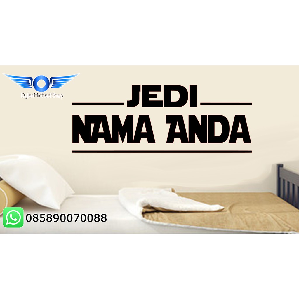 Sticker Dekor Star Wars Jedi Nama Bed Stiker Kepala dinding ranjang