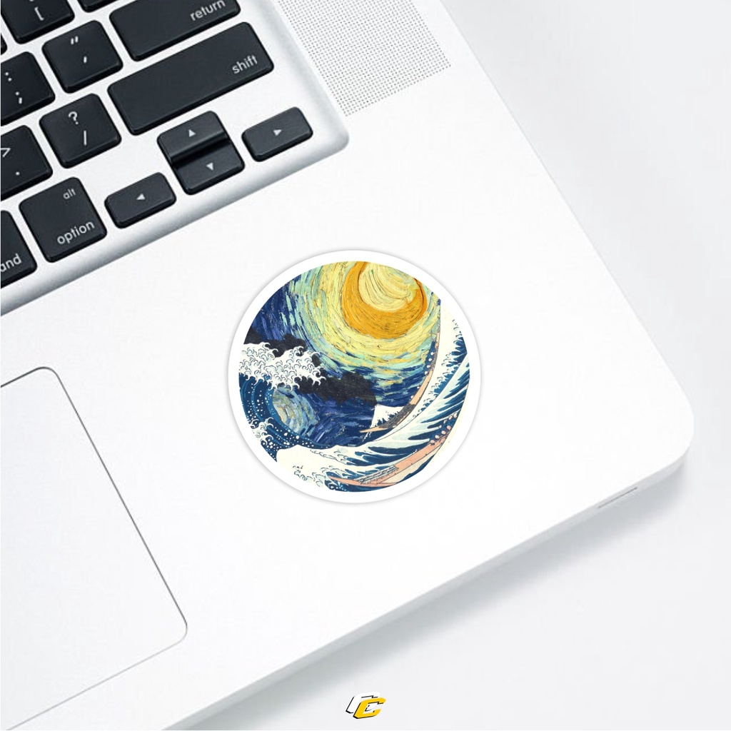 

WAVE OF KANAGAWA FT STARRY NIGHT STICKER | stiker laptop helm motor mobil universal